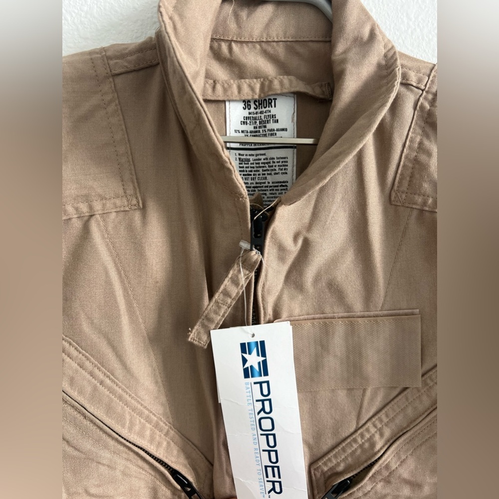 Propper Nomex Flight Suit Tan 36S - Picture 2 of 5